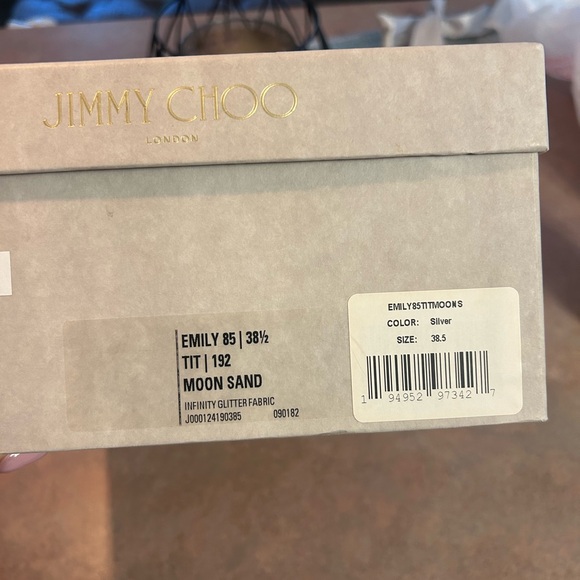 Jimmy Choo 'Nova' Champagne Glitter Slingback Open Toe Pumps 38.5, 8.5 - Picture 6 of 6